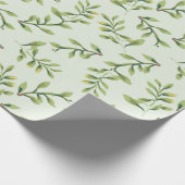  Elegant Cute Green Leaves Cadeaupapier (Hoek)