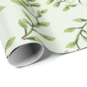  Elegant Cute Green Leaves Cadeaupapier (Rol Hoek)