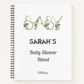 Elegant Cute Greenery Floral Baby shower Gift List Notitieboek (Voorkant)
