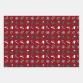 Elegant & Cute Holiday Symbols Assortation Inpakpapier Vel (Voorkant 3)