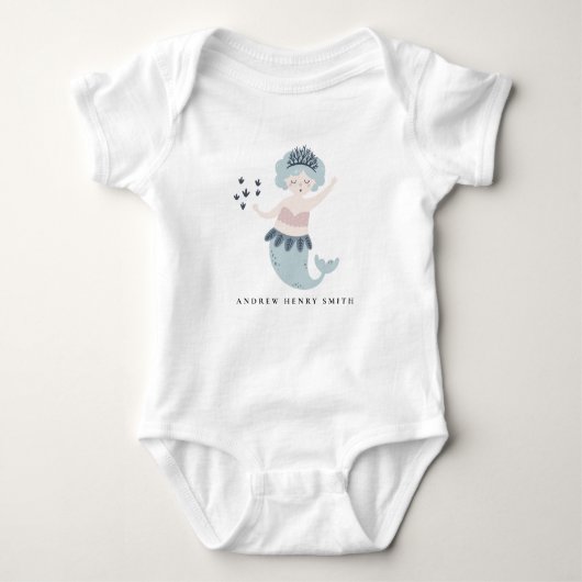 ELEGANT CUTE KINDER PINK BLUE BLUSH LITTLE MERMAID ROMPER (Voorkant)