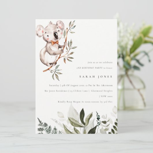 Elegant Cute Koala wordt gesloopt elke dag van de  Bedankkaart (Staand voorkant)