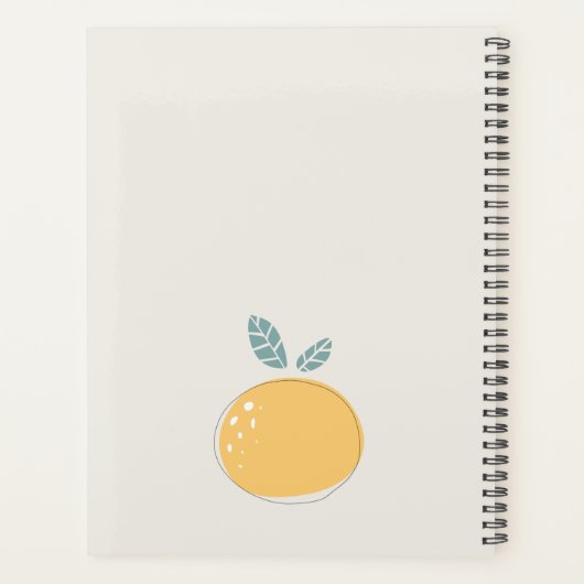 Elegant Cute Lemon Abstracte Vruchtbare Citrus Planner (Achterkant)