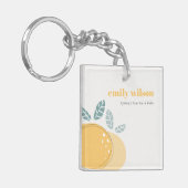 Elegant Cute Lemon Abstracte Vruchtbare Citrus Sleutelhanger (Voorkant Links)