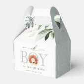 Elegant Cute Lion Foliage Oh Boy Baby shower Bedankdoosjes (Achterkant)