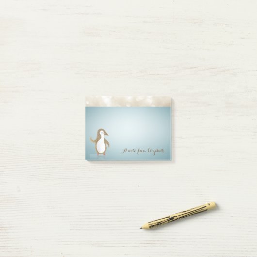 Elegant Cute Lovely Stylish, Happy Penguine Post-it® Notes (Op bureau)