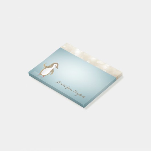 Elegant Cute Lovely Stylish, Happy Penguine Post-it® Notes (Schuin)