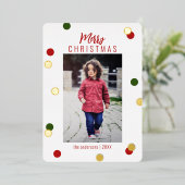 Elegant Cute Merry - Aangepaste kerstfoto Folie Feestdagenkaart (Staand Voorkant)