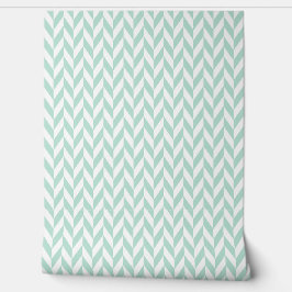 Elegant Cute Mint Green Herringbone Patroon Behang