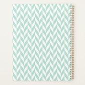 Elegant Cute Mint Green Herringbone Patroon Planner (Achterkant)