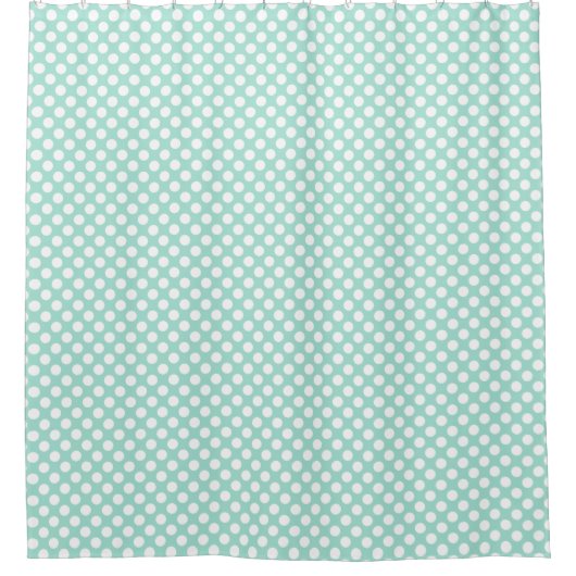 Elegant Cute Mint Green Polkadots Pattern Douchegordijn (Voorkant)