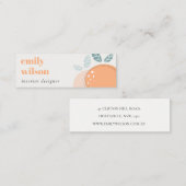 Elegant Cute Oranje Abstract Bold Fruity Citrus Mini Visitekaartje (Voorkant / Achterkant)