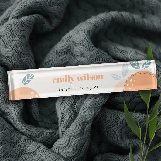 Elegant Cute Oranje Abstract Bold Fruity Citrus Naambordje