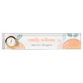 Elegant Cute Oranje Abstract Bold Fruity Citrus Naambordje (Voorkant)