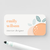 Elegant Cute Oranje Abstract Bold Fruity Citrus Naamplaatje (In situ)