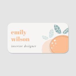 Elegant Cute Oranje Abstract Bold Fruity Citrus Naamplaatje