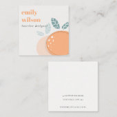 Elegant Cute Oranje Abstract Bold Fruity Citrus Vierkante Visitekaartje (Voorkant / Achterkant)