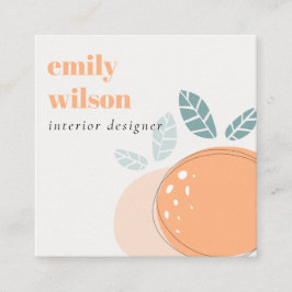Elegant Cute Oranje Abstract Bold Fruity Citrus Vierkante Visitekaartje