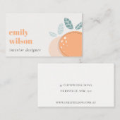 Elegant Cute Oranje Abstract Bold Fruity Citrus Visitekaartje (Voorkant / Achterkant)