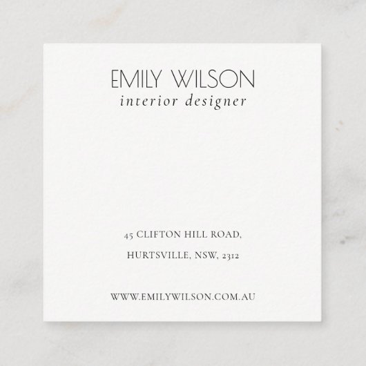 Elegant Cute Oranje Abstract Fruity Citrus Logo Vierkante Visitekaartje (Achterkant)