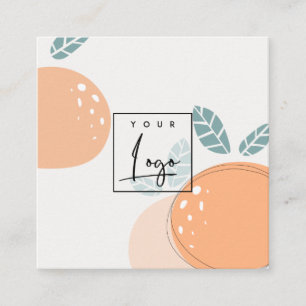 Elegant Cute Oranje Abstract Fruity Citrus Logo Vierkante Visitekaartje