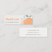 Elegant Cute Oranje Bold Fruity Bedankt dat je win Mini Visitekaartje (Voorkant / Achterkant)