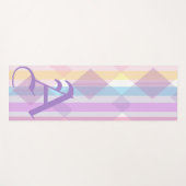 Elegant Cute Pastel Roze Paarse Colour Monogram Yogamat (Voorkant (horizontaal))
