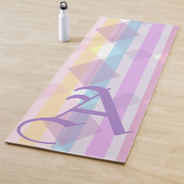 Elegant Cute Pastel Roze Paarse Colour Monogram Yogamat