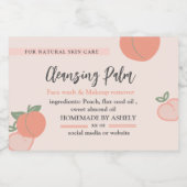 Elegant Cute Peach Bold Fruity | Schoonheidslabel Voedselcontainer Etiket (Enkel label)