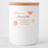 Elegant Cute Peach Bold Fruity | Schoonheidslabel Voedselcontainer Etiket (Voorkant)