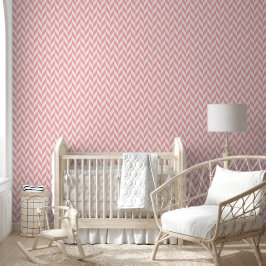 Elegant Cute Peach roze Herringbone Patroon Behang