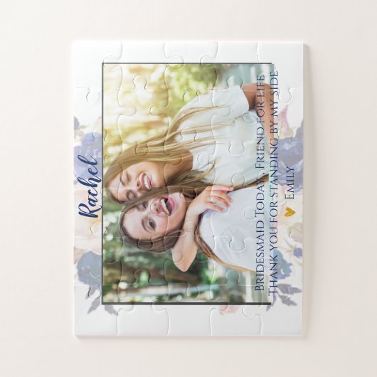 Elegant Cute Photo Bridesmaid Gift Legpuzzel (Verticaal)