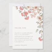 Elegant Cute Pink Flowers wekt elke leeftijd op Bedankkaart (Voorkant)