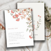 Elegant Cute Pink Flowers wekt elke leeftijd op Bedankkaart