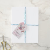 Elegant cute pink Stork Baby Girl Shower  Cadeaulabel (Met Touw)