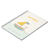 Elegant Cute Pirate Mouse Sailboat Kinder Monogram Notitieboek (Linkerzijde)