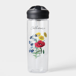 Elegant Cute Poppy Bluebells Daisy Flowers Name Waterfles