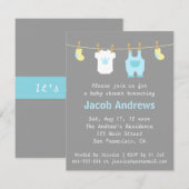 Elegant Cute Prince Baby Boy Shower Uitnodiging (Voorkant / Achterkant)