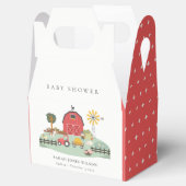 Elegant Cute Red Barnyard Boerderij Animal Baby sh Bedankdoosjes (Geopend)