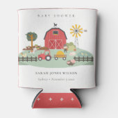 Elegant Cute Red Barnyard Boerderij Animal Baby sh Blikjeskoeler (Voorkant)