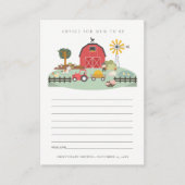 Elegant Cute Red Barnyard Boerderij Animal Baby sh Informatiekaartje (Voorkant)