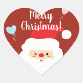Elegant Cute Red Nose Santa Claus Prettige feestda Hart Sticker (Voorkant)