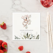 Elegant Cute Sleepy Koala Foliage Baby shower Servet (Insitu)