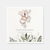 Elegant Cute Sleepy Koala Foliage Baby shower Servet (Voorkant)