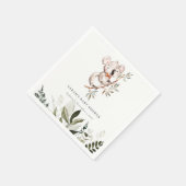 Elegant Cute Sleepy Koala Foliage Baby shower Servet (Hoek)