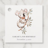 Elegant Cute Sleepy Koala vult elke dag van de zon Bedankjes Labels (Voorkant)