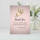 Elegant cute Soft PInk Tulips Bouquet Wedding  Bedankkaart (Staand voorkant)
