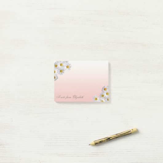 Elegant Cute Stylish Girly, Chamomole Flowers Post-it® Notes (Op bureau)