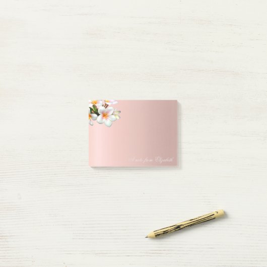 Elegant Cute Stylish Girly Flowers Post-it® Notes (Op bureau)