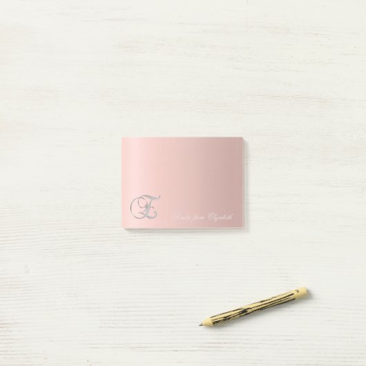 Elegant Cute Stylish Girly - Monogram Post-it® Notes (Op bureau)